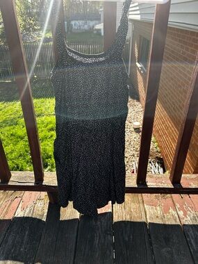 Express Black with White Microdot Mini Dress